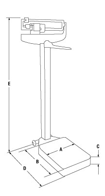 Medical Scale, RL-MPS Mechanical Physician Scale 440lb(200kg) x 4oz (100g)  including height rod and