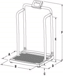 Rice Lake 250-10-4 Bariatric Handrail Scale with Seat - Scales Plus