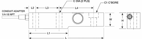 Celda de carga: Rice Lake RLSB250 / T